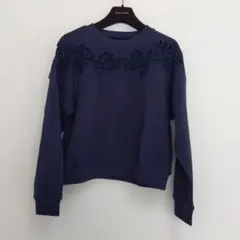 グレースコンチネンタル　ケミカルカットワークトップ　レース　スウェット　36