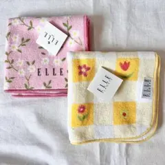 ELLE 花柄 ハンカチ 2枚セット　未使用品