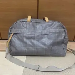 TSUMORI CHISATOグレー系チェック柄ボストンバッグ