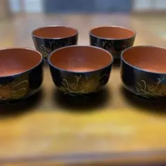 会津塗 汁椀 5客セット 木箱入り - メルカリ