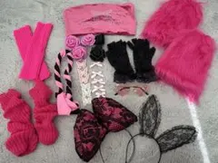 体育祭 盛り髪 ピンク セット