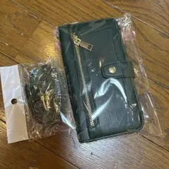ダークグリーン スマホショルダーバッグ