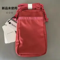 LeSportsac スマホショルダーバッグ 赤　ロージーレッド