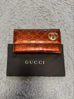 良品✨GUCCI グッチ 長財布 ラブリーハート GGシマ ボルドー - メルカリ