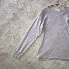 ショコラフィネローブ カットソー ニット F ベージュ スリット シンプル