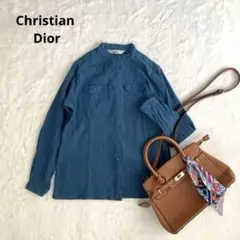 Christian Dior ディオール ブラウス 長袖 シアサッカー Lのサムネイル