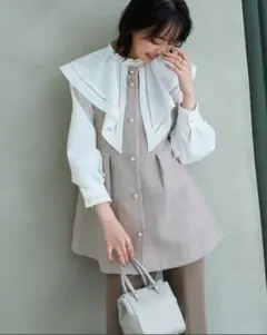 ルイルエブティック　カラーツイードジレ＆スリムストレートパンツセット