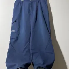 n*o様 90sユーロ 古着 企業ロゴ カーゴ系 ワークパンツ ネイビー ワイド