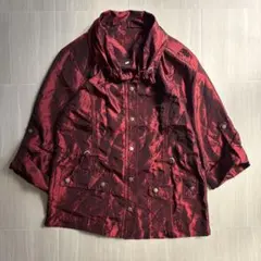 GINA LAURA 光沢ブルゾン ワインレッド メタリックカラー　S y2kのサムネイル