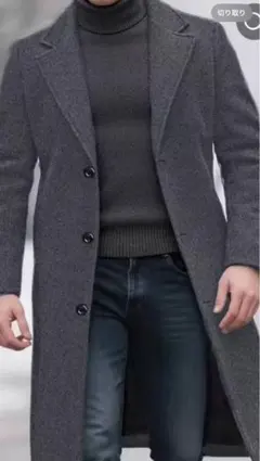 メンズ チェスターコート グレーサイズS (日本M〜L) ロングコートSHEIN