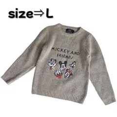 ERNY ディズニー　ミッキーミニー　ニットセーター　グレー　ヴィンテージ エルニー ディズニー ミッキーマウス ミッキー | ヴィテージ古着