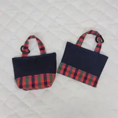 お名前キーホルダー ネームタグ 赤チェック ハンドメイド