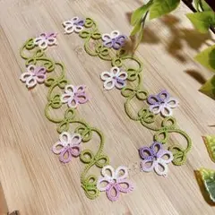 タティングレース ピンクと紫の花のブレード 【Ｎｏ．17】