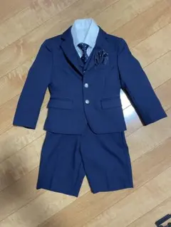 ネイビー フォーマルスーツ ベスト付き