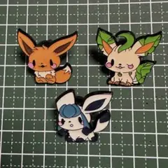 포켓몬 ピンバッジ 3個セット イーブイ リーフィア 글레이시아