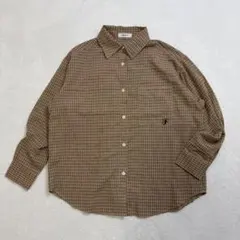 FOREVER21/チェックシャツ/オーバーサイズ/刺繍ロゴ/羽織り/重ね着/Fのサムネイル