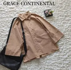 美品【GRACE CONTINENTAL】ドルマン　半袖ワイドシャツ日本製36のサムネイル