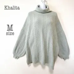 a2010【カリタ】美品 タートルネックケーブルニット ボリューム袖ゆるニット