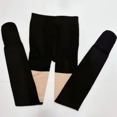 タイツ　ゴルフ　ウェア　200　ニーハイ　ストッキング　裏起毛　イエベ　学校　黒