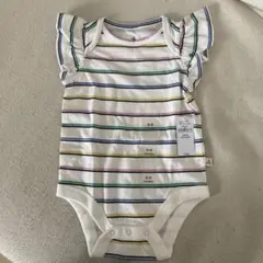 【新品！未使用！】baby gap ストライプ フリル袖ロンパース3-6ヶ月