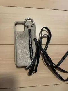 ajew ベージュ iPhoneケース ショルダーストラップ付き