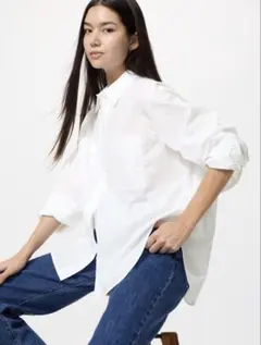 UNIQLO コットンオーバーサイズシャツ