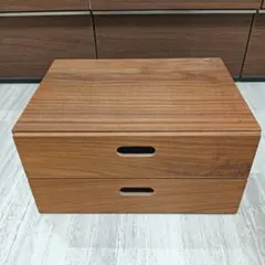 無印良品　スタッキングチェスト　ハーフ　引出し　２段　ウォールナット