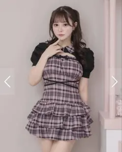 pium カットアウトレイヤードティアードワンピ ピンクチェック pium カットアウトレイヤードティアードワンピ ピンクチェック - メルカリ