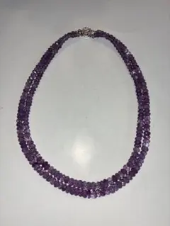 ☆美品☆アメジスト2連ネックレス　シルバー金具