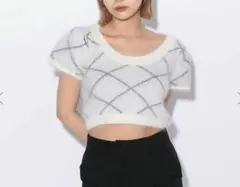 MELT THE LADY　fleeting check knit top ☆のサムネイル