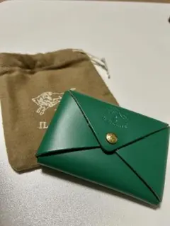 IL BISONTE グリーン レザー カードケース