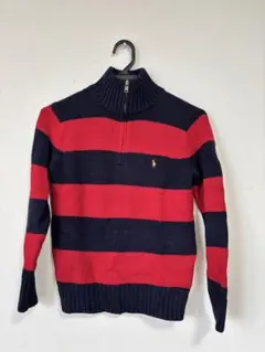 ポロ・ラルフ・ローレン 赤と紺 ストライプ ニット