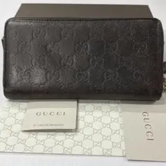 超良品‼️ グッチ　財布　長財布　シマレザー　バンブータッセル　ラウンドファスナー