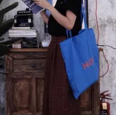 HAY　TOTE　ブルー赤ロゴ　トートバッグ　エコバッグ