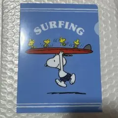 スヌーピーミニクリアファイル　ノベルティ　非売品　2018 青