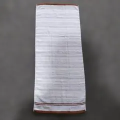 ストライプ フェイスタオル 白と茶色 今治