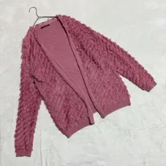 INGNI イング ＊ カーディガン フリンジ ピンク (M) 長袖 羽織もの