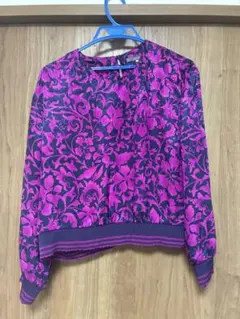 remalon 花柄 長袖シャツ　ブラウス