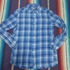 値下げ UNIQLO リネン混チェックシャツ Ｍ