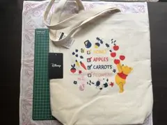 くまのプーさん　トートバッグ　マチあり　内ポケット付き　綿100%