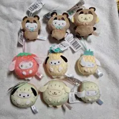 サンリオ　どうぶつきぐるみ　フルーツきぐるみ　マスコット　9個セット　まとめ売り