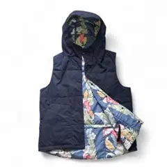 美品 エンジニアードガーメンツ フーテッド ベスト プリマロフト ネイビー M