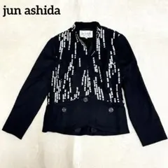 ジュンアシダ ジャケット 総柄 切替 幾何学 黒のサムネイル