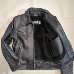 美品 SCHOTT 618 ボアライナー レザージャケット ブルゾン ブラック