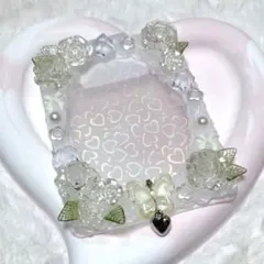 即購入OK❤︎硬質ケースデコ ホイップデコ パール 黄色 薔薇 No.425