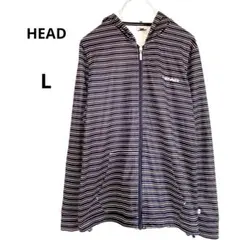 【美品】HEAD ヘッド スポーツパーカー L ボーダー 速乾 ストレッチのサムネイル