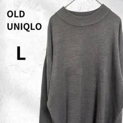 OLD UNIQLO 紺タグ 90s ニット M ダークグレー オールドユニクロ