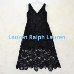 ローレンラルフローレン　美品 ブラック 総レース ノースリーブ ロングワンピースのサムネイル