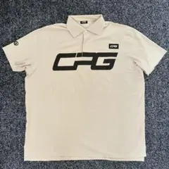 CPG GOLF　半袖　ポロシャツ　ビックロゴ　ゴルフウェア　ホワイト系　XL CPG GOLF 半袖 ポロシャツ ビックロゴ ゴルフウェア ホワイト系 XL