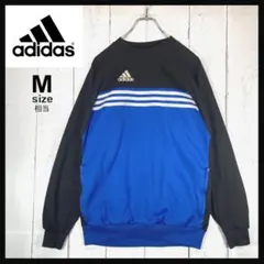 アディダス adidas 刺繍ロゴ スウェット 90s 古着 M ブルー